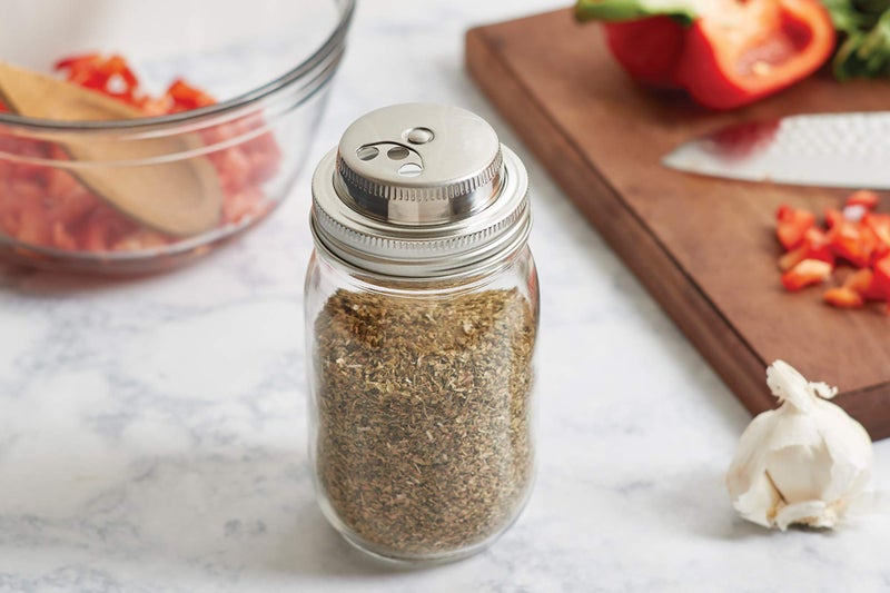 Jarware Stainless Steel Spice Shaker, Regular Mouth Mason Jar Spice Lid - Image 3